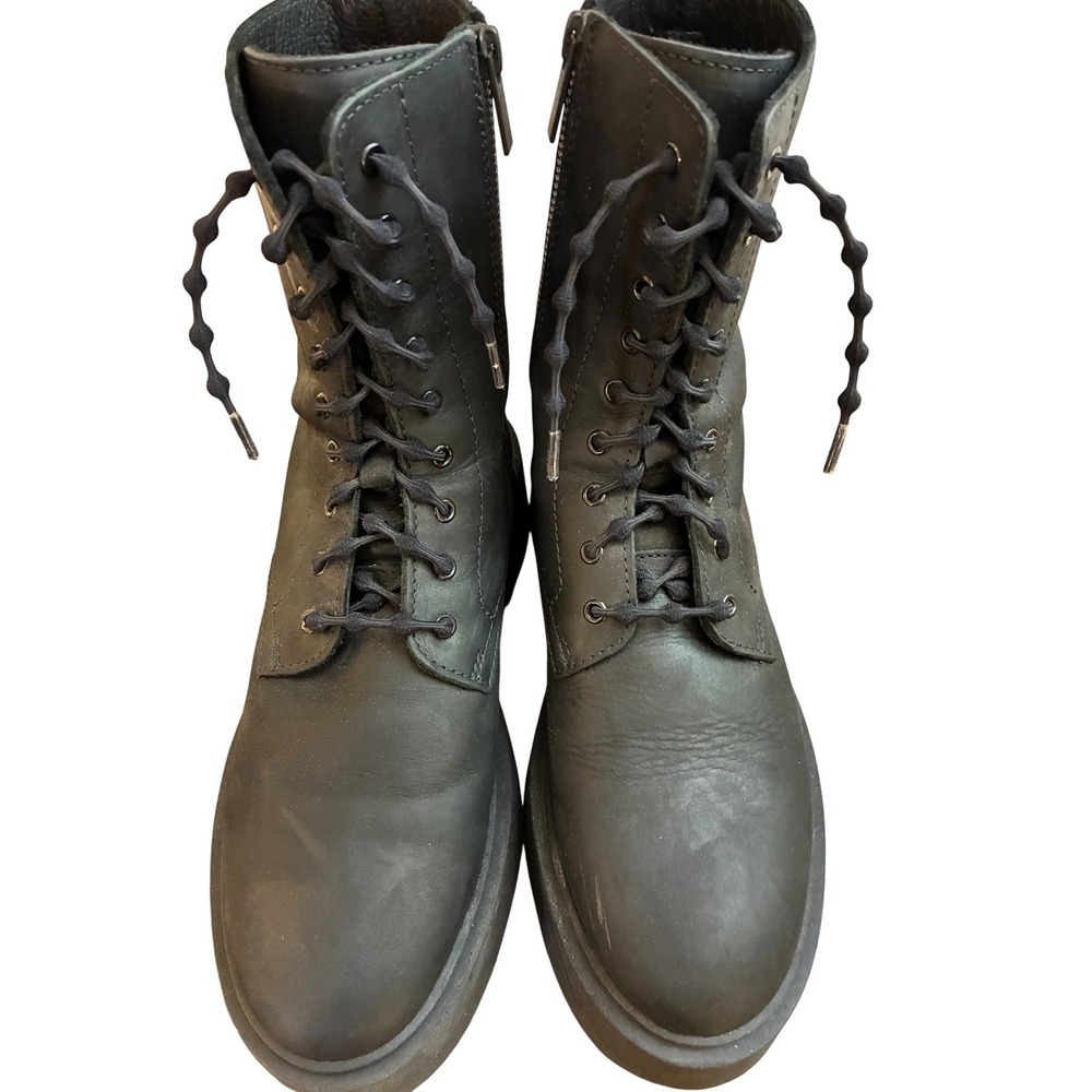 Thursday Boot Co Reign Black Matte Leather Combat Boots Womens 8.5